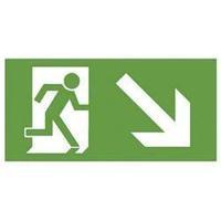 escape route sign down right b safety f563 e