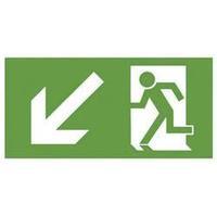 escape route sign down left b safety f563 d