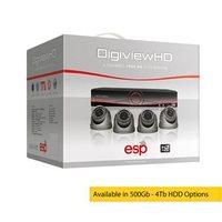 ESP 4 Channel Digiview AHD CCTV Security System & 4 Dome Cameras