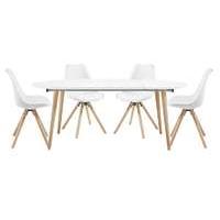 Espen Extending Oval Table 120/200cm and 4 Dining Chairs