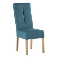 Espero Fabric Dining Chair In Teal With Wooden Legs