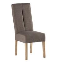 Espero Fabric Dining Chair In Taupe With Wooden Legs