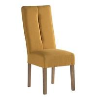 Espero Fabric Dining Chair In Yellow With Wooden Legs