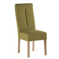 Espero Fabric Dining Chair In Green With Wooden Legs