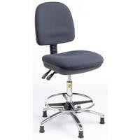 ESD HIGH ERGONOMIC CHAIR WITH ADJUSTABLE FOOT RING IN CHARCOAL FABRIC