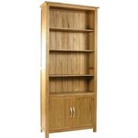 Essentials Oak Bookcase with Cupboard