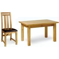 essentials oak dining set small extending with 6 neveda chairs