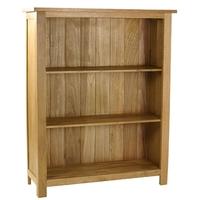 essentials oak bookcase low