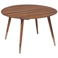 Essence Solid Elm Round Dining Table with Copper Cap Legs