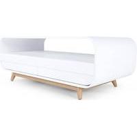 Esme Coffee Table With Two Drawers, White and Ash