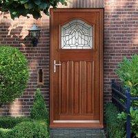 Estate Crown External Hardwood Door and Frame Set with Lead Caming Double Glazing