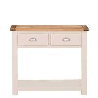 Eskdale 2 Drawer Oak Console Table, Linen