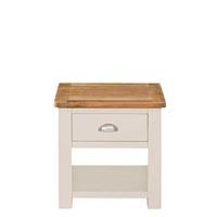 Eskdale 1 Drawer Oak Lamp Table, Linen