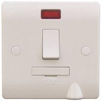 ESR Sline 13A White Switched Connection Unit with Neon Fused & Flex Spur Electric Wall Plate