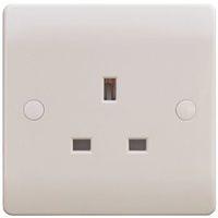 ESR Sline 13A White 1G Single 230V UK 3 Pin Unswitched Electric Wall Socket