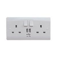 esr sline 13a white 2g 230v uk 3 switched electric wall socket 2 usb c ...