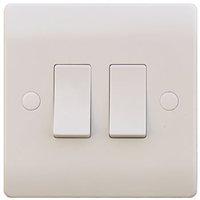 esr sline 10a white 2g twin 2 way 230v electric wall plate switch