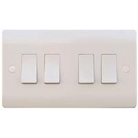 ESR Sline 10A White 4G 2 Way 230V Electric Wall Plate Switch