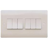 ESR Sline 10A White 6G 2 Way 230V Electric Wall Plate Switch
