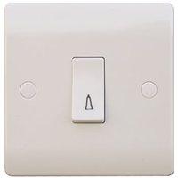 ESR Sline 10A White Bell 230V Electric Wall Plate Switch