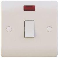 ESR Sline 20A White 1G Double Pole 230V Electric Wall Plate Switch With Neon