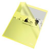 Esselte Ref 54842 Copy-safe Folder Plastic Cut Flush A4 - Yellow, Pack of 100