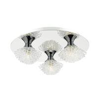 esm5350 esme 3 light flush ceiling light with hand spun flower glass s ...