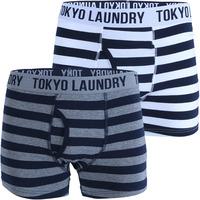 Esterbrooke (2 Pack) Striped Boxer Shorts Set in Navy / White  Tokyo Laundry