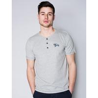 Essential Henley T-Shirt in Light Grey Marl - Tokyo Laundry