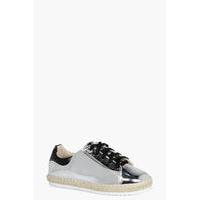 Espadrille Metallic Trainer - silver