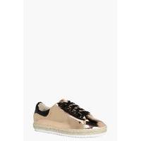 Espadrille Metallic Trainer - rose gold