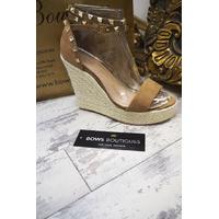 Estella suedette studded espadrille wedge