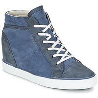 esprit star wedge womens shoes high top trainers in blue