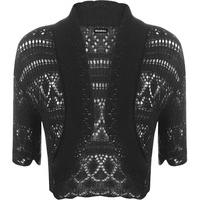 Estella Crochet Knitted Cardigan - Black