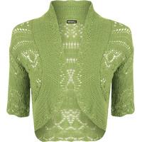 estella crochet knitted cardigan lime