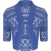 Estella Crochet Knitted Cardigan - Royal Blue