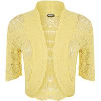 Estella Crochet Knitted Cardigan - Yellow