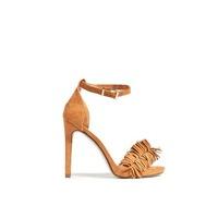 esme camel suede tassel barely there heels