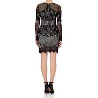 ESSENCE - Black lace bodycon dress with sheer sleeves