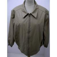 Essence Beige Leather look jacket Size 22/24