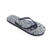 Estée Paisley Print Flip Flops in Black