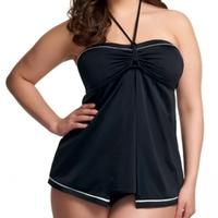 essentials plus size bandeau tankini