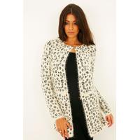 Esmarelda leopard and zip cardigan