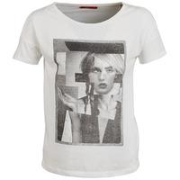 esprit new print shirt womens t shirt in white