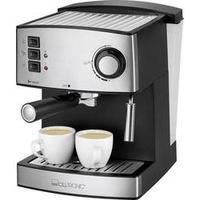 Espresso machine Clatronic ES 3643 Black, Stainless steel 850 W incl. cup warmer, incl. frother nozzle