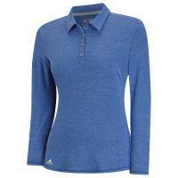 Essential Heather Long Sleeve Polo - Bold Blue Heather