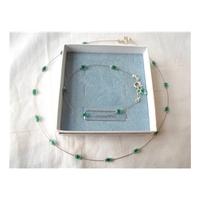 Essential - One Size - Green/ Silver - Chain Necklace and Earrings