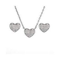 Espree Micro Pave Heart Pendant Set