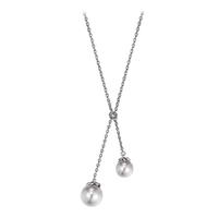 Esprit Silver Double Synthetic Pearl Drop Necklace ESNL92311A400