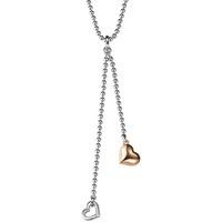 Esprit Silver Rose Gold Plated Heart Dropper Necklace ESNL92568B370